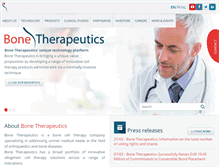 Tablet Screenshot of bonetherapeutics.com